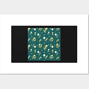 Dandelion Floral Pattern Posters and Art